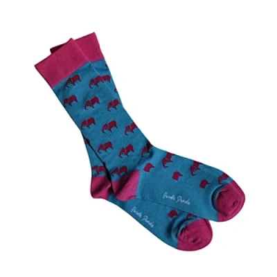 Image of Swole Panda Bamboo Socks UK 4 7 Blue Elephant Womens