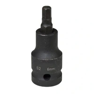 Image of M6 x 55mm 1/2 Drive Short Impact Impacted Allen Hex Key Socket