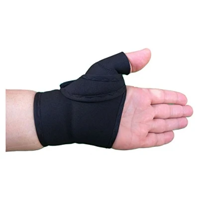 Image of LTG PRO® Neoprene Thumb Support Spica CMC Brace Splint Stabiliser Sprain Strain Arthritis (Black, XS S (12 15cm) Right Hand)