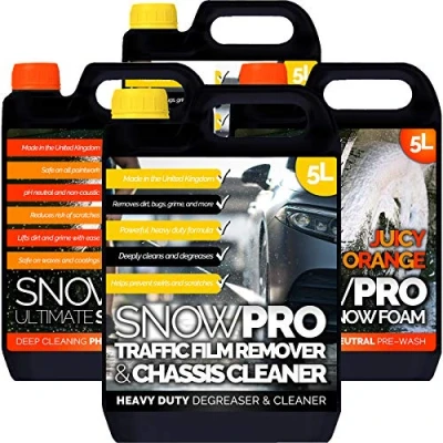 Image of SnowPro Traffic Film Remover Chassis Cleaner 10L and Orange Snow Foam Removes Dirt, Grime, Grease, Oil Bugs Multi Vehicle For Use on Cars, Trucks, Vans, Motorbikes &amp; More