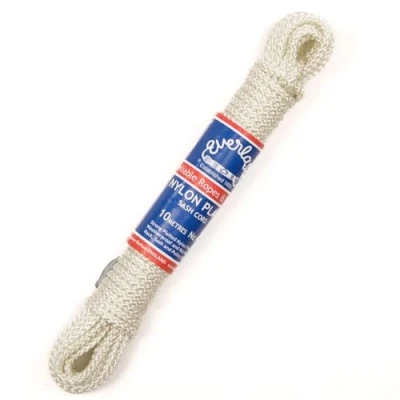 Image of Everlasto Plaited Nylon Sash Cord Pulley Line Rope with Strong Core No.4 (6mm) x 10M