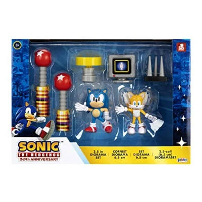Image of SONIC The Hedgehog 2.5 Inch Diorama Set and a TAILS Action Figure,for 3 Years old up, 10 x 2.75 7 inches