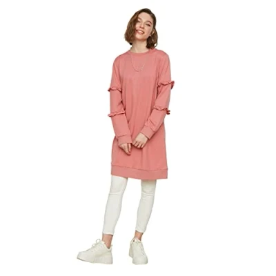 Image of Trendyol Women Design Regular Basic Crew neck Woven Modest Tunics