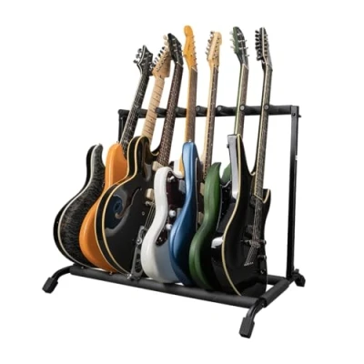 Image of Gator Frameworks Rok It Collapsible 7 Space Rack for Acoustic, Electric and Bass Guitars (RI GTR RACK7)