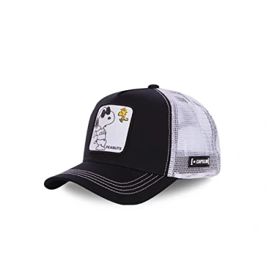Image of Capslab Snoopy The Peanuts Black White Trucker Cap