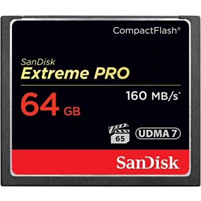 Image of SanDisk Extreme Pro 64 GB 160 MB/s CompactFlash Memory Card Black/Gold/Red