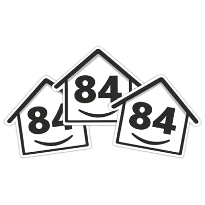 Image of 3 x Bin Numbers for Wheelie Bins, House Design 0 99 Stickers, 16 cm Stickers Self Adhesive Numbers, Weatherproof Vinyl Number (84)