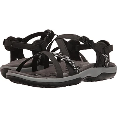 Image of Skechers Women&#039;s Reggae Slim Vacay Sling Back Sandals, Black Duraleather Webbing, 3 UK