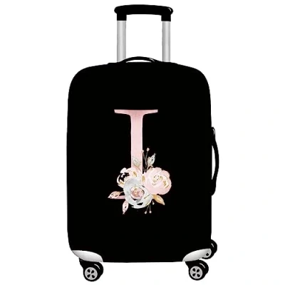 Image of initial letter Printed Design Travel Trolley Case Cover Protector Washable Suitcase Luggage Storage Covers for 18 28 inch (XL (29 32 Luggage), Pink Flower I)