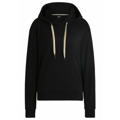Image of BOSS Women&#039;s CP Stripe_Hoodie Loungew Sweatshirt, Black1, XXL