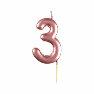 Image of amscan 9911548 Rose Gold Numerical Candle 3