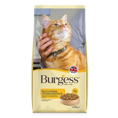 Image of Burgess Adult Cat Food British Chicken and Duck 1.5 kg, Brown