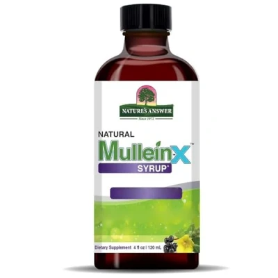 Image of Nature&#039;s Answer, Mullein X Cough Syrup, Without Alcohol, 120ml, Lab Tested, Gluten Free, SOYA GMO Free