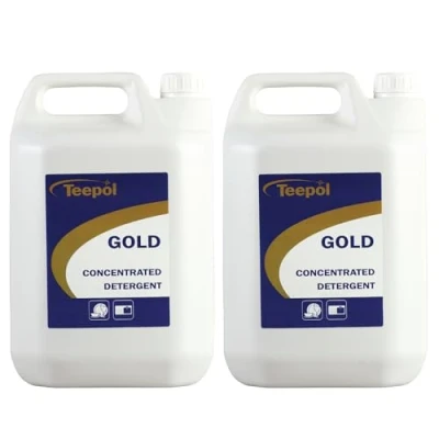 Image of Teepol Gold Concentrated Detergent Dishwashing Liquid 2x5L Dish Soap &amp; Floor Cleaner, Multi Surface Cleaner for Oil, Dirt, Grease Removal PH Neutral Washing Up Home Business