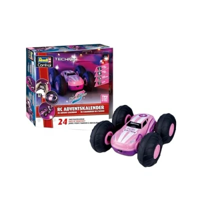 Image of Revell Advent Calendar RC Stunt Car Pink I With 360 Super Spin DIY Christmas for Boys, Girls and Adults from 8 Years Assembly in 24 Days