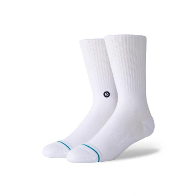 Image of Stance Crew Sock Icon (White/Black, Medium)