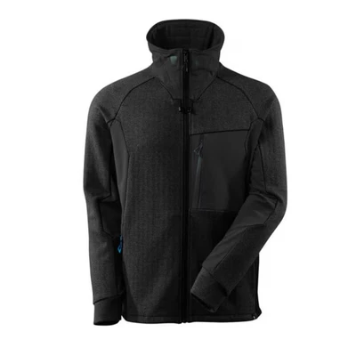 Image of Mascot High Collar Zipped Sweatshirt Black Flecked/Black XL
