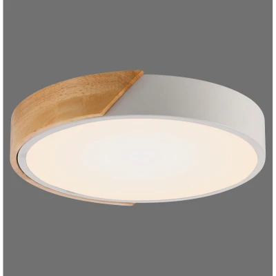 Image of JUST LIGHT. Bila LED ceiling light, white, Ø 32 cm, wood