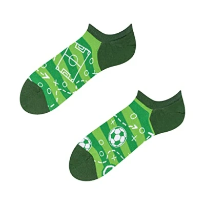 Image of Dedoles Unisex Socks for Women, Men &amp; Kids Cotton Funny Designs Football Bicycle Horses Plants Firefighter Gift Mismatched, Design: Field, Colour: Green, Size: 3 5 M / 2 4,5 W UK