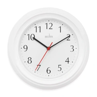 Image of Acctim Wycombe Kitchen Wall Clock Quartz Arabic Numerals White 22cm 21412