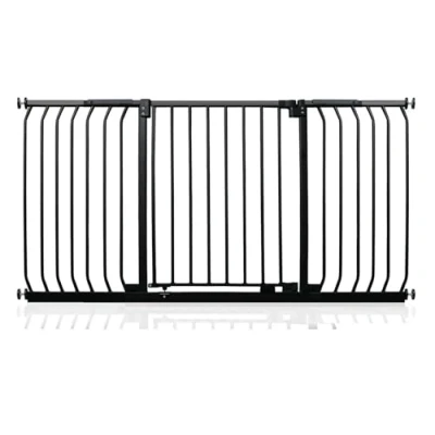 Image of Safetots Elite Pressure Safety Gate, 143cm 152cm, Matt Black, Fit Stair Baby Gate for Doors Hallways and Spaces, Barrier, Easy Installation