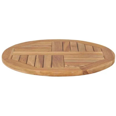 Image of vidaXL Solid Teak Wood Table Top Round 60cm Wooden Replacement Dining Tops