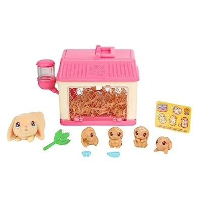 Image of Little Live Pets Mama Surprise Minis, Feed and nurture a Lil&#039; Bunny Inside their Hutch so She can be Mama, has 2, 3, or 4 Babies with Accessories to Dress Up the Babies,