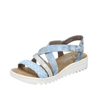 Image of Rieker Women&#039;s V4663 Sandal, Blue, 6 UK