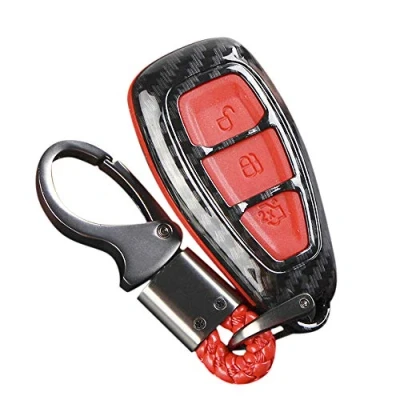 Image of Carbon Fiber Remote Key Fob Case Shell Cover Compatible with Fords/Fo cus/Fiesta/Kuga/C Max