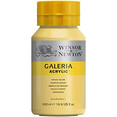 Image of Winsor &amp; Newton Series 1 500ml Bottle Galeria Acrylic Colour with Nozzle Cap Naples Yellow,GAL 2150422