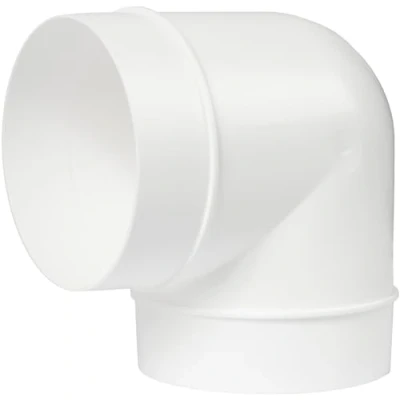 Image of 90 Degree 4 Inch / 100mm Plastic Elbow Bend Connect Ducting Pipe, Duct or Hose Straight Flexible Ventilation Connector Round Joint Tube