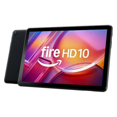 Image of Amazon Fire HD 10 tablet (newest gen), built for relaxation, 10.1&quot; vibrant Full screen, octa core processor, 3 GB RAM, up to 13 h battery life, (2023 release), 32 GB, Black, with adverts