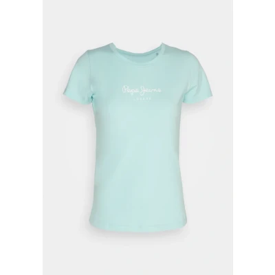 Image of Pepe Jeans NEW Virginia Print Tshirt, Women&#039;s, Size: Medium, Aqua blue