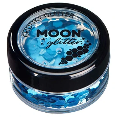 Image of Chunky Holographic Glitter by Moon Blue Cosmetic Festival Makeup for Face, Body, Nails, Hair, Lips 3g