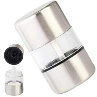 Image of Pepper Mill, Small Stainless Steel Salt and Mill Shaker Portable Multifunctional Shakers