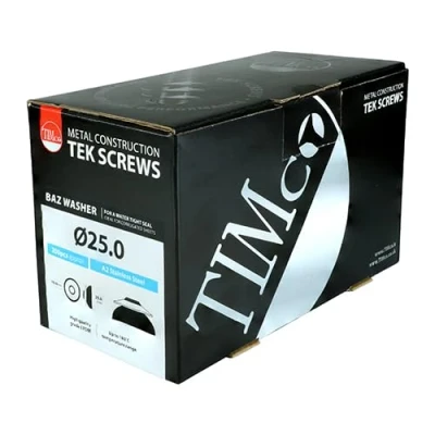 Image of Timco BAZ Washers A2 Stainless Steel (Size 25mm 200 Pieces)