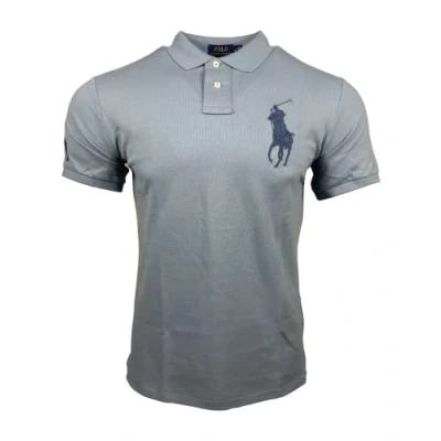Image of Polo RALPH LAUREN Mens Custom Slim Fit Big Pony Logo Mesh Shirt (Medium, Blue), Blue, Medium