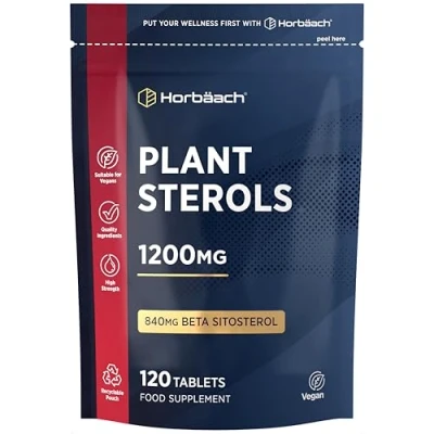 Image of Plant Sterols High Strength 1200mg 120 Tablets with Beta Sitosterol Vegan and Vegetarian by Horbaach