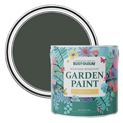 Image of Rust Oleum Green Mould Resistant Garden Paint In Matt Finish After Dinner 2.5L