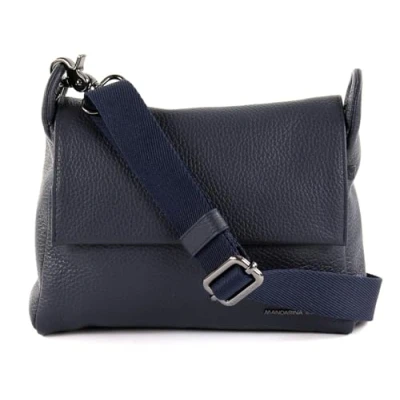 Image of Mandarina Duck P10fzt93 Shoulder Bag Blue (Dress Blue) Mellow Leather 23 x 18 3 (L H W), dress blue, One size