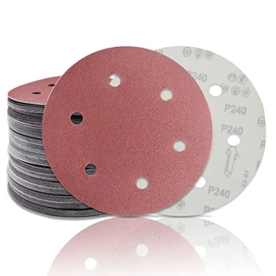 Image of 225mm Sander Disc 6 Holes, 5X Grit 40 60 80 120 180 240 Hook and Loop Sanding Pads for Drywall Grinding Giraffe(30 Pcs)