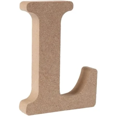 Image of Wooden MDF Letter L Size 8cm Tall Free Standing Letters for Arts &amp; Crafts Personalized Name Decor