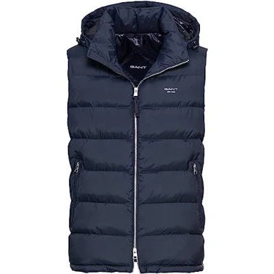 Image of Gant Mens Active Cloud Gilet With Hood Evening Blue L