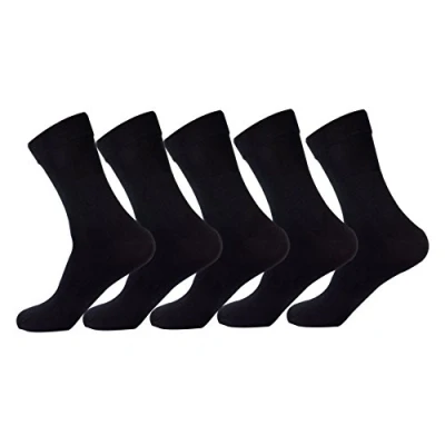 Image of Jasmine Silk 5 Pairs Lady&#039;s 100% Socks Thermal Sock One Size (3 7) (Black)