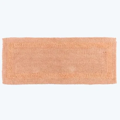 Image of HOMESCAPES Extra Large Bath Mat, Runner, Luxury 1600gsm Soft 100% Cotton, Reversible Bathroom Mats Non Slip, Washable, Super Absorbent, Quick Dry, Peach Long Rug, 40 x 100 cm