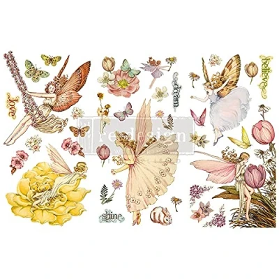 Image of Re Design with Prima 6&quot; x 12&quot; Decor Transfers Fairy Flowers