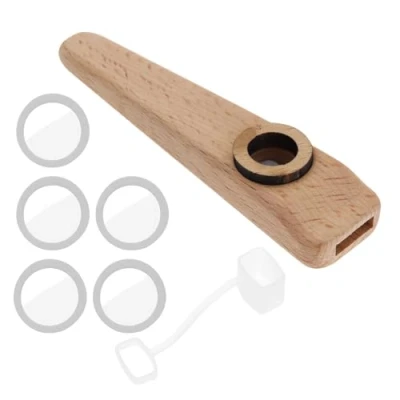 Image of LT Easiyl 1 Set Of Wooden Kazoo Orff Instruments Musicial Partner for Guitar Ukulele Violin Piano Accompaniment With Membrane Included 103x25x15mm