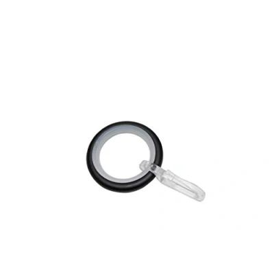 Image of Gardinia Curtain Rings with Sliding Insert, Metal, Matte Black, Alloy Steel, Nicht Zutreffend