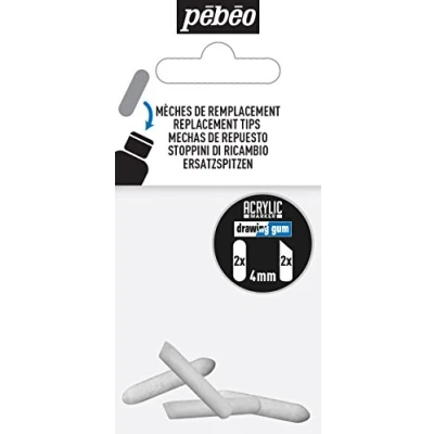 Image of Pébéo 205033 Drawing Gum Set of 4 (2 + 2 biseautes Round mm