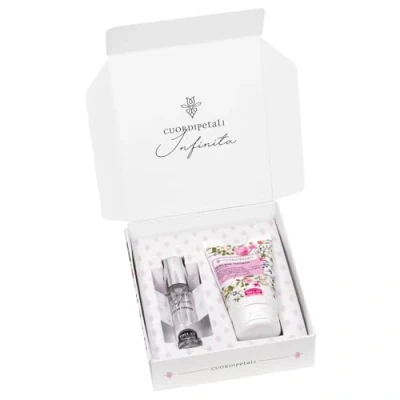 Image of Helan Cuor di Petali Infinita Gift Set with Perfume for Women 10 ml Floral Fragrance + Hand Cream &amp; Nail Strengthener 50 Dry Hands Gifts Women, Mum Made in Italy